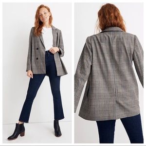 madewell - caldwell double-breasted blazer menswear plaid checkered oversized